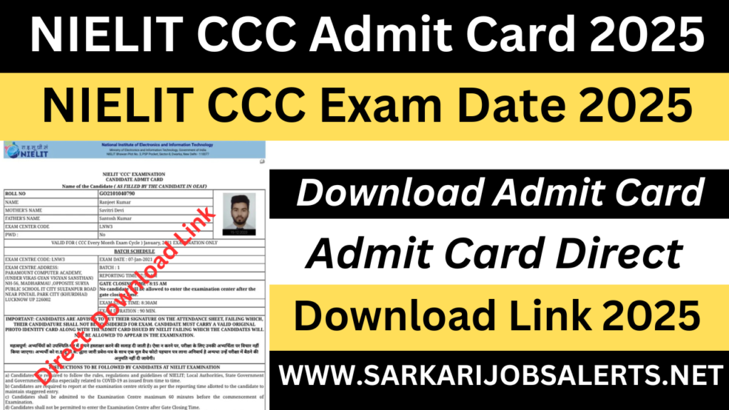 NIELIT CCC Admit Card