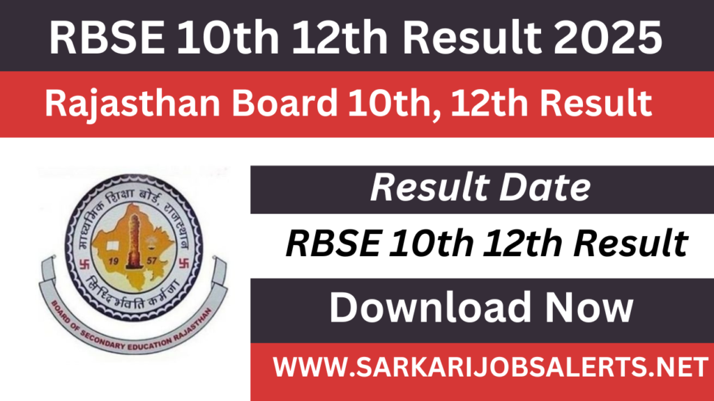 RBSE 10th 12th Result 2025