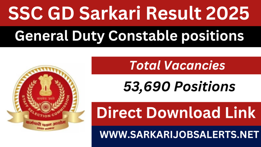 SSC GD Sarkari Result 2025