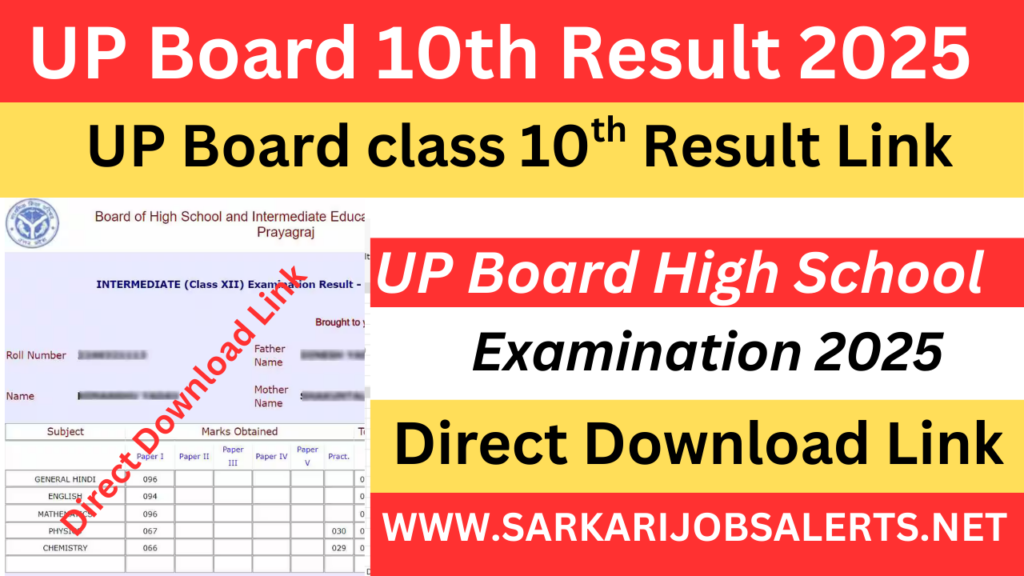 UP Board Class 10th Result 2025